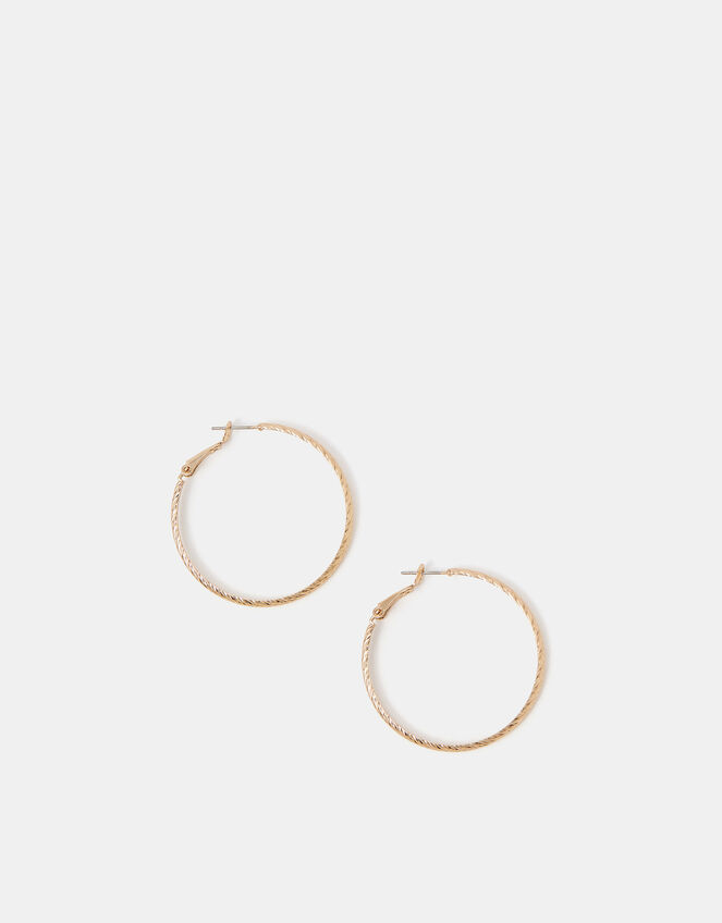 Sparkle Cut Hoop Earrings, , large