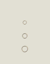 3-Pack Platinum-Plated Surgical Steel Clicker Hoops, , large