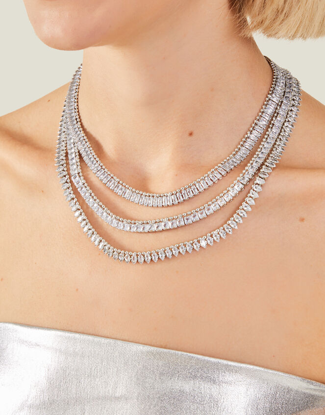 Layered Crystal Necklace, , large