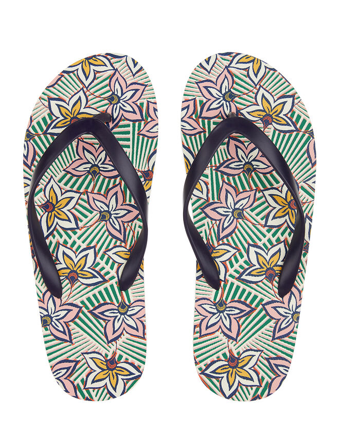 Floral Print EVA Flip Flops, Multi (BRIGHTS-MULTI), large