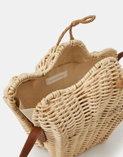 Wicker Shell Crossbody Bag, , large