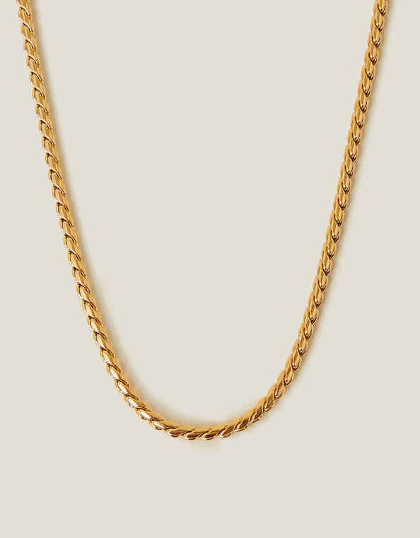 14ct Gold-Plated Stainless Steel Twist Chain Necklace, , large