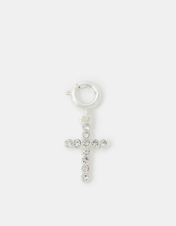 Diamanté Cross Jewellery Charm, , large