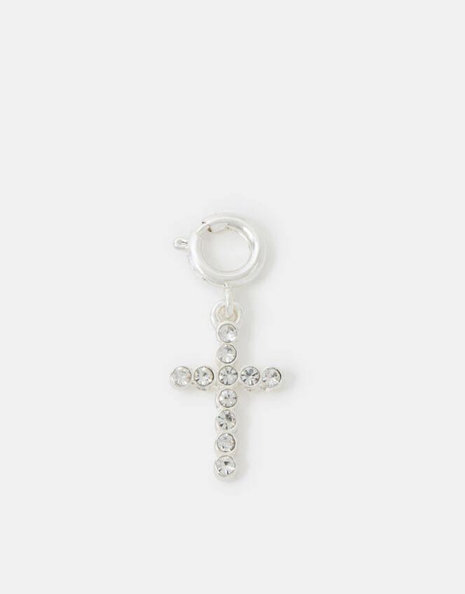 Diamanté Cross Jewellery Charm, , large