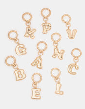 Bubble Initial Bag Charm, Gold (GOLD), large