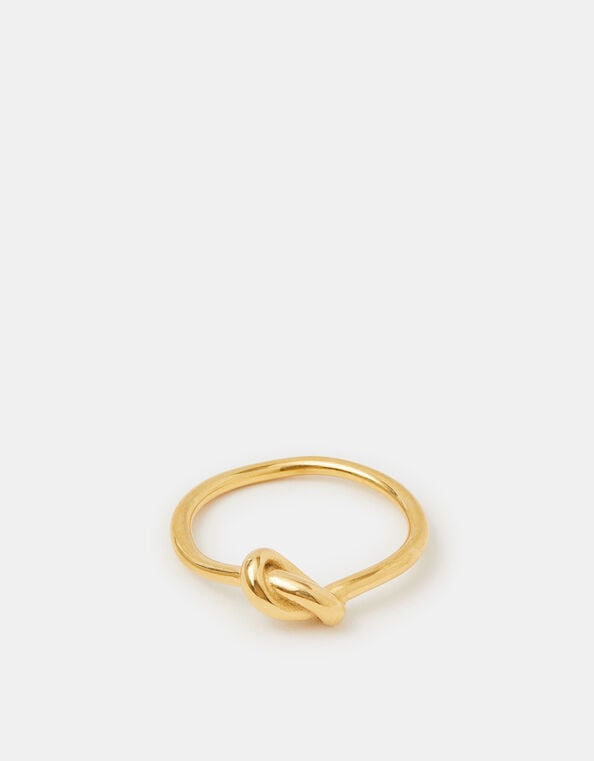 14ct Gold-Plated Stainless Steel Knot Ring, Gold (GOLD), large