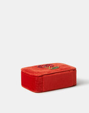 Embellished Cherry Velvet Jewellery Box, , large