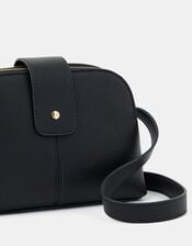 Double-Zip Cross Body Bag, Black (BLACK), large