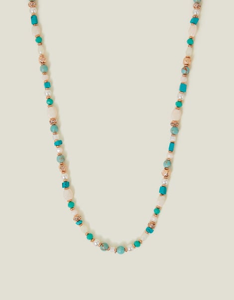 Mix Beaded Necklace Turquoise, , large