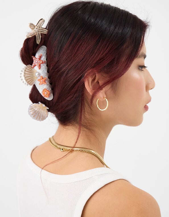 3-Pack Starfish & Shell Claw Clips, , large