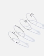 Platinum-Plated Celestial Ring Multipack, Silver (SILVER), large