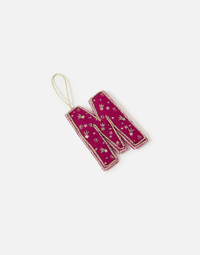 Embellished Initial Hanging Decoration, Pink (FUCHSIA), large