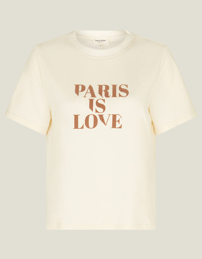 Grace & Mila Paris Is Love Graphic T-Shirt, Camel (BEIGE), large