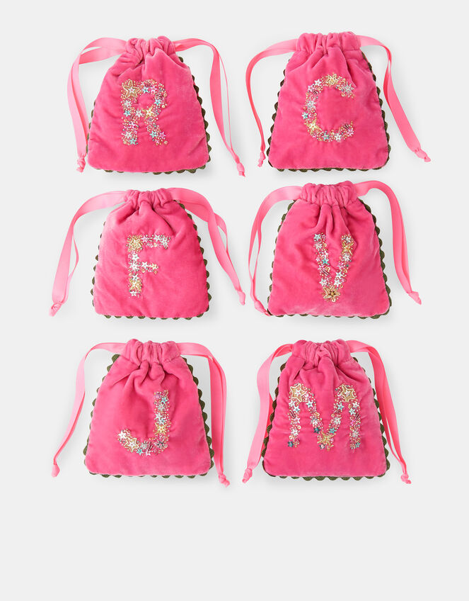 Initial Velvet Drawstring Pouch, Multi (MULTI), large