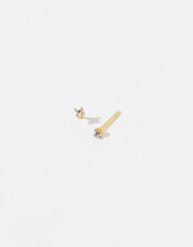 Gold Vermeil White Topaz Stud Earrings, , large