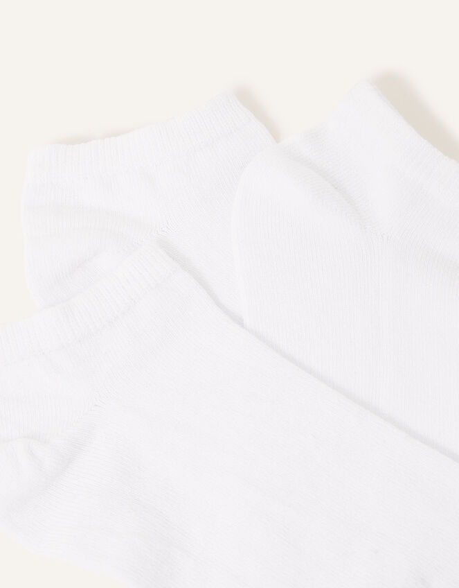 Supersoft Cotton Ankle Socks Set of Three, White (WHITE), large