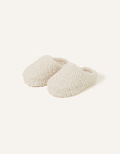 Borg Platform Mule Slippers, Cream (CREAM), large
