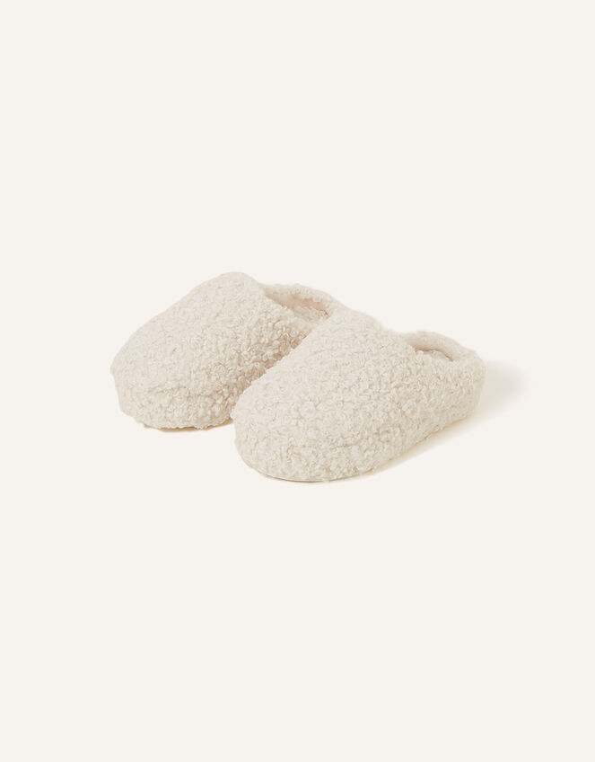 Borg Platform Mule Slippers, Cream (CREAM), large