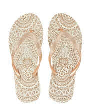 Eva Gold Wedge Flip Flops, Gold (GOLD), large