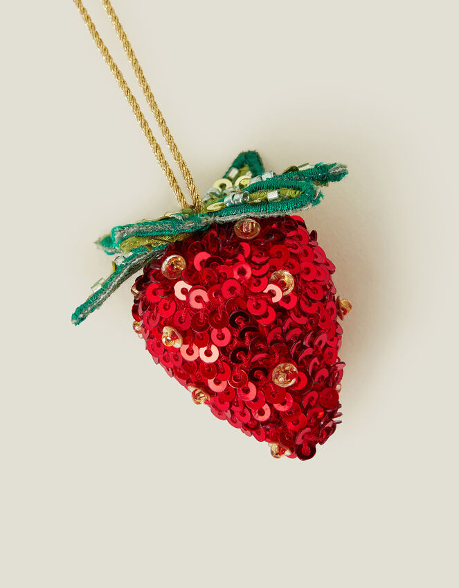 Embellished Strawberry Christmas Tree Decoration, , large