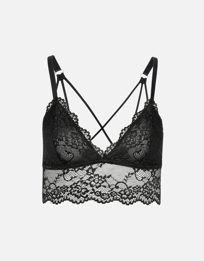 Deep Lace Bralet, Black (BLACK), large