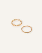 Textured Skinny Rings Set of Two, Gold (GOLD), large