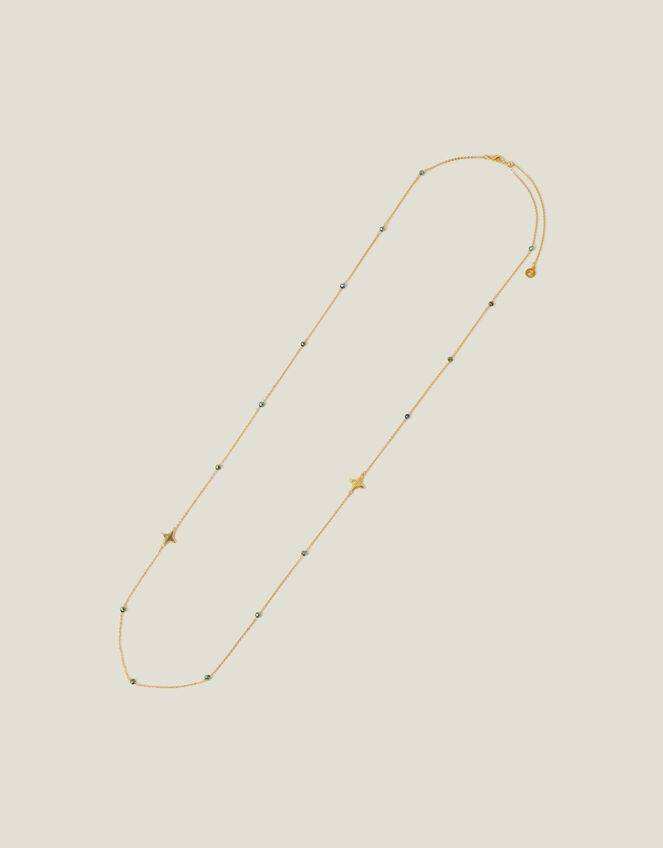 14ct Gold-Plated Beaded Long Necklace, , large