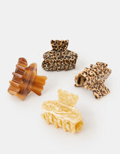 4-Pack Mini Animal Print Claw Clips, , large