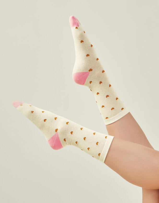Glitter Heart Socks, , large