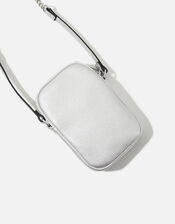 Quilted Phone Cross-Body Purse, Silver (SILVER), large