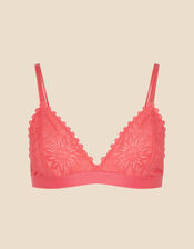 Floral Lace Bralet, Orange (CORAL), large