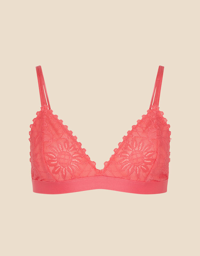 Floral Lace Bralet, Orange (CORAL), large