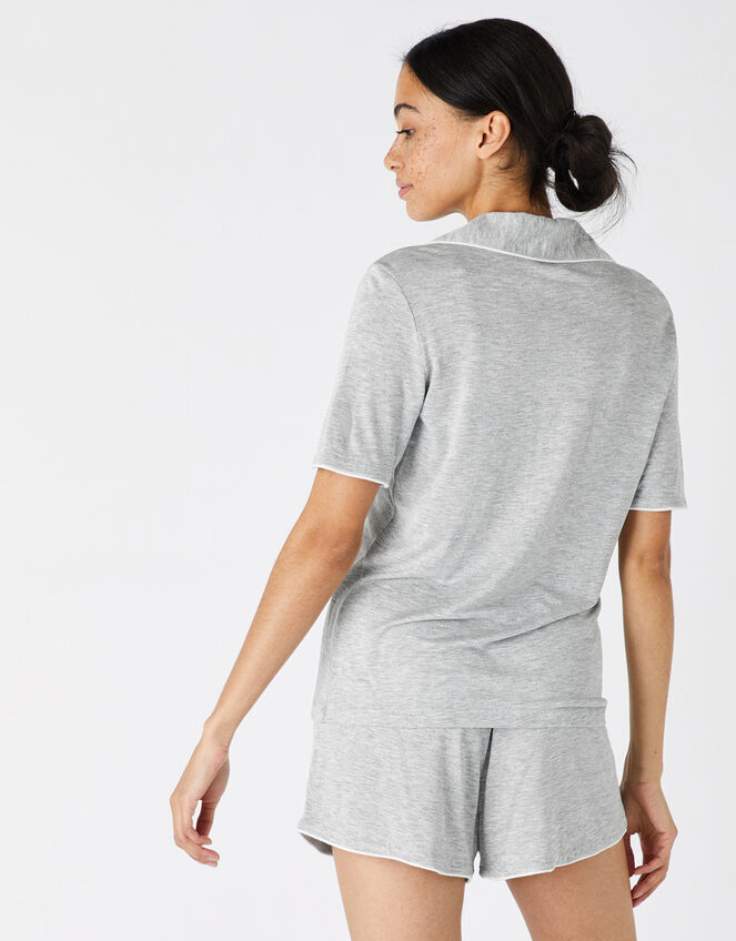 Jersey Shirt and Shorts Pyjama Set, Grey (GREY), large