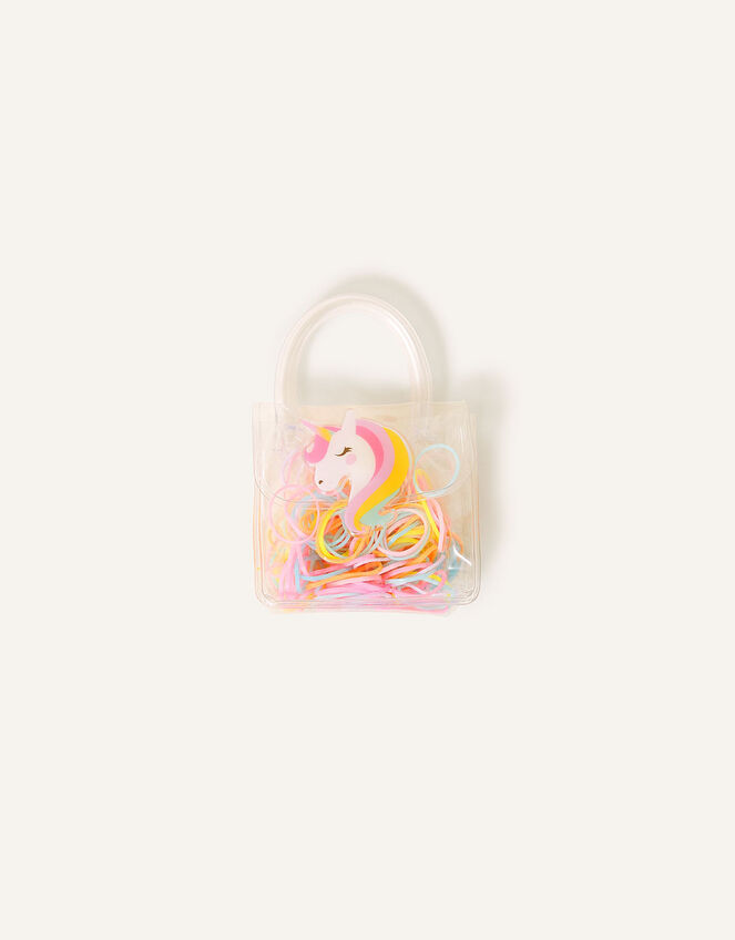 Mini Hair Elastics Set in Unicorn Bag, , large