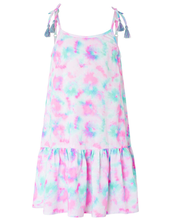 Tie Dye Tiered Dress, Pink (PINK), large