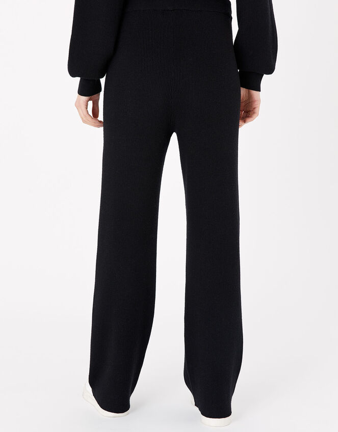 Rib Straight-Leg Lounge Joggers, Black (BLACK), large