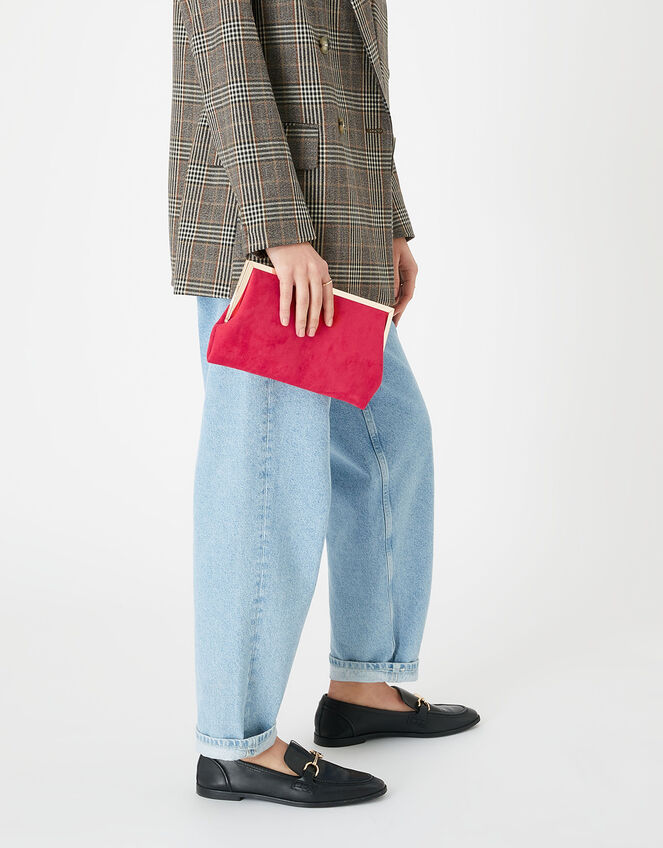 Suedette Clip Frame Bag, , large