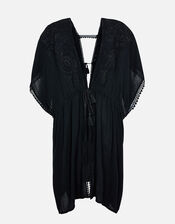 Embroidered Bead Kaftan, Black (BLACK), large