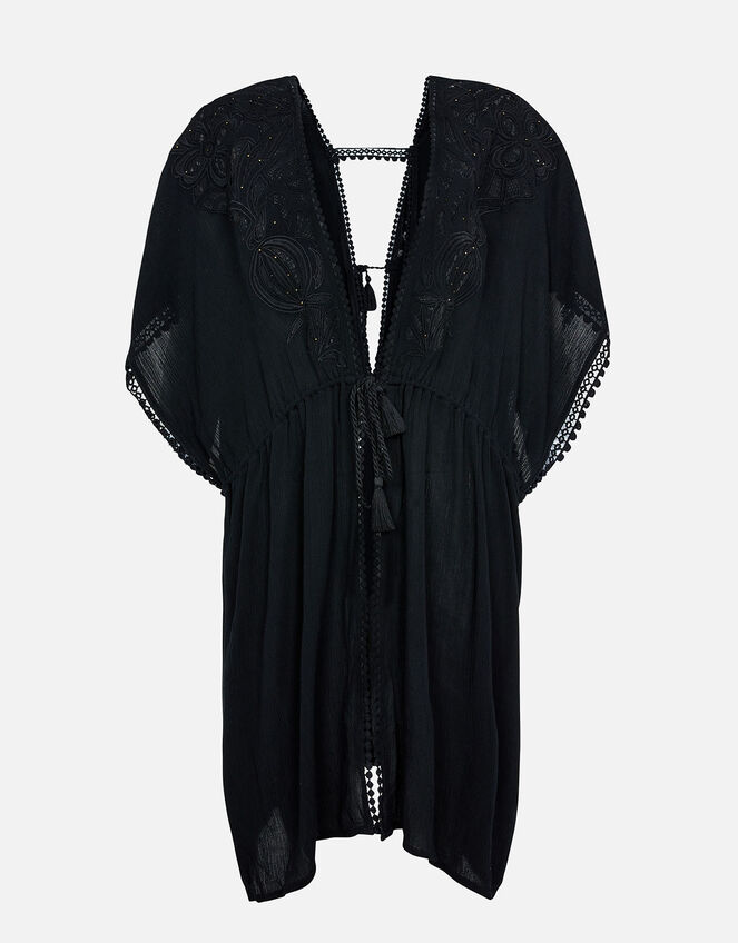 Embroidered Bead Kaftan, Black (BLACK), large