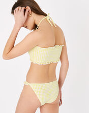 Gingham Bandeau Bikini Top, Yellow (YELLOW), large