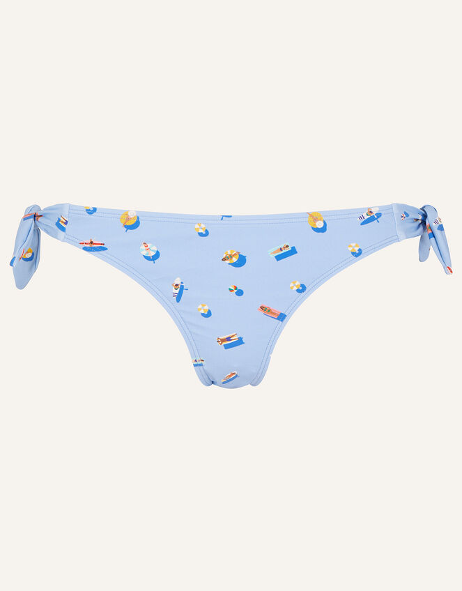 Funshine Print Bunny Tie Bikini Bottoms, Blue (LIGHT BLUE), large