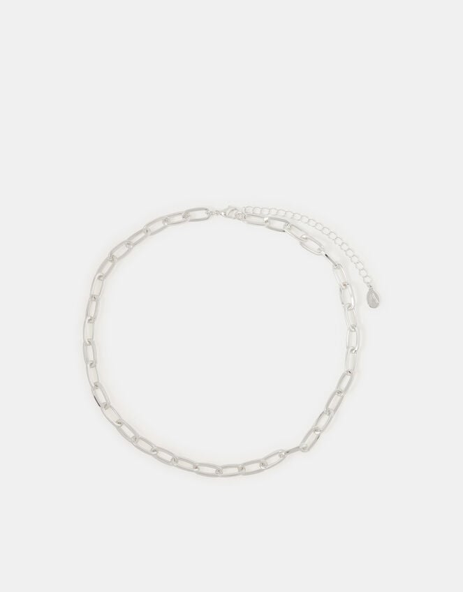 Link Chain Necklace, Silver (SILVER), large