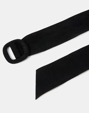 Suede Wide Waist Belt, Black (BLACK), large