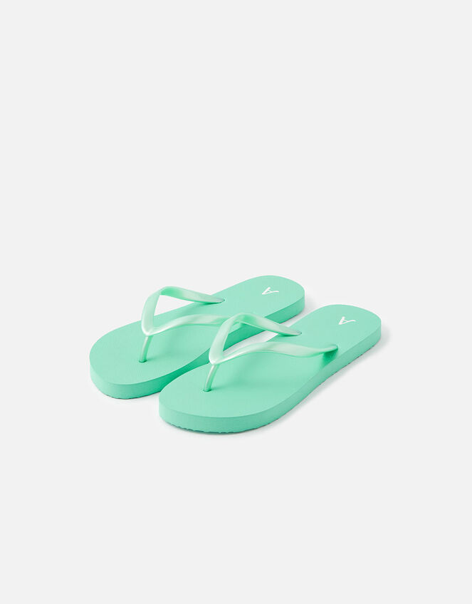 Plain Flip Flops, Green (GREEN), large