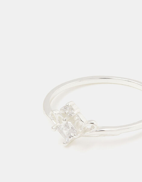 Sterling Silver Crown Ring, Silver (ST SILVER), large