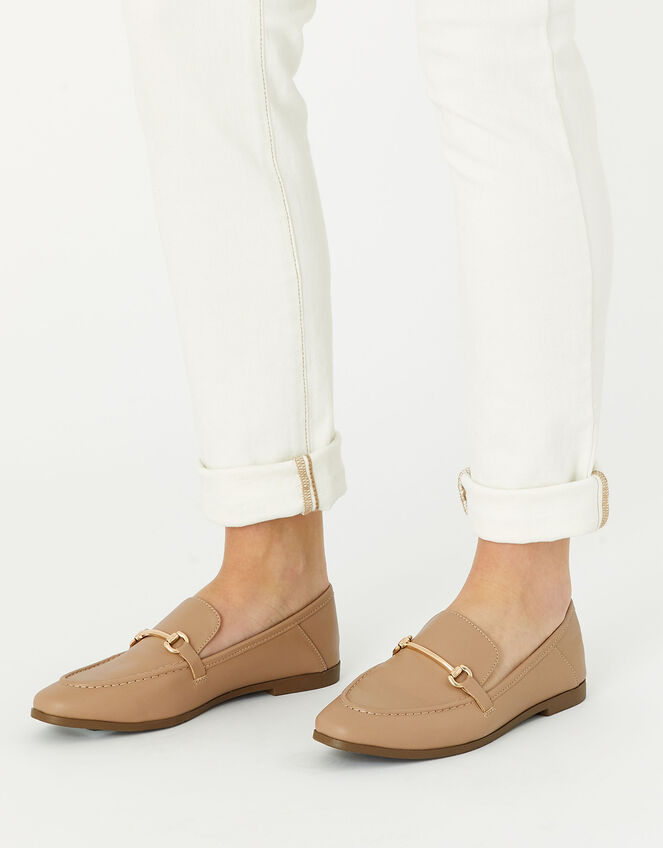 Metal Bar Loafers, Camel (CAMEL), large