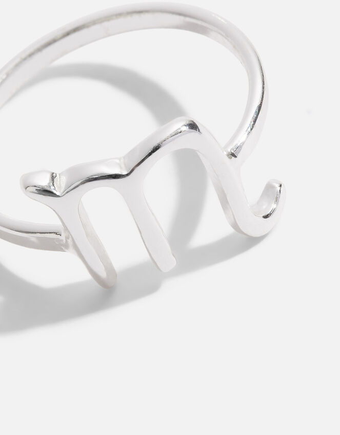 Sterling Silver Zodiac Scorpio Ring, Silver (ST SILVER), large