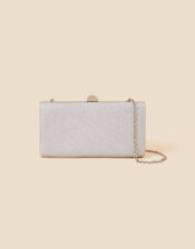 Metallic Hardcase Clutch Bag, Silver (SILVER), large