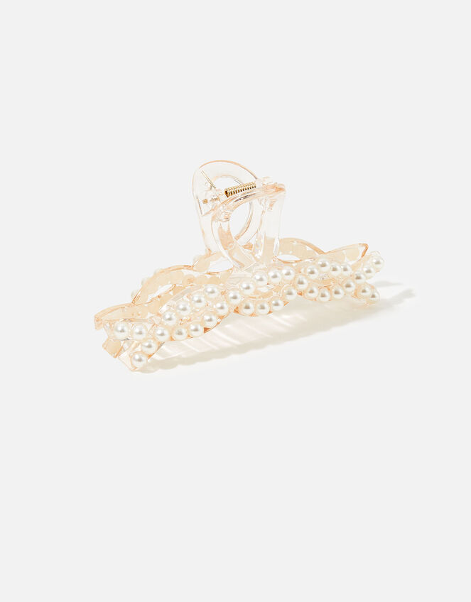 Plaited Pearl Resin Claw Clip, , large