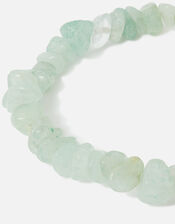 Raw Cut Stone Stretch Bracelet, Green (GREEN), large